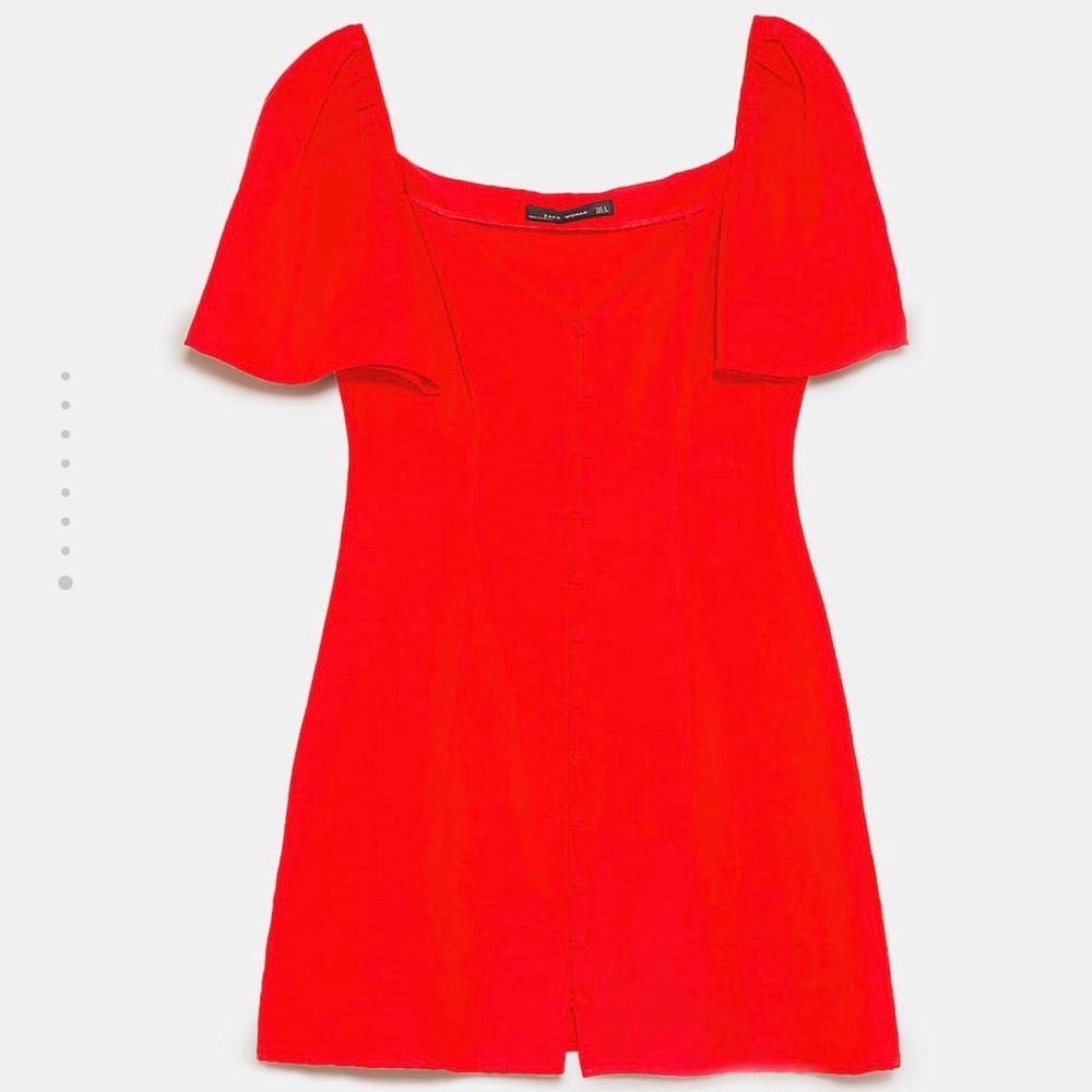 SHORT DRESS WITH PUFF SLEEVES